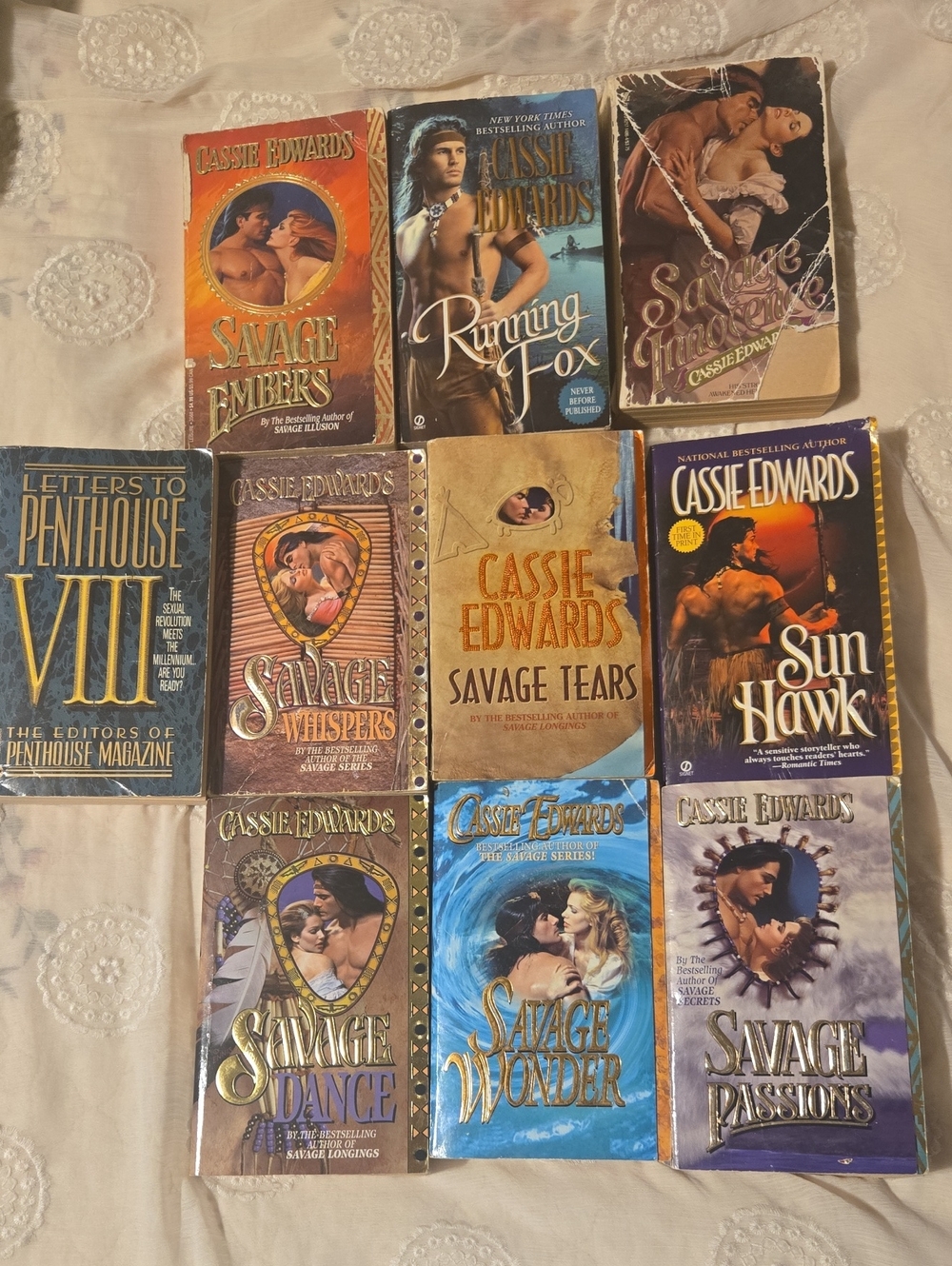 Cassie Edwards Savage Romance 10 Paperback Book Lot Bundle Vintage  Penthouse
